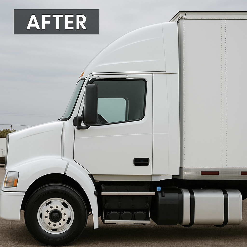 Sparkling clean trailer after mobile truck and trailer wash by Miller Precision
